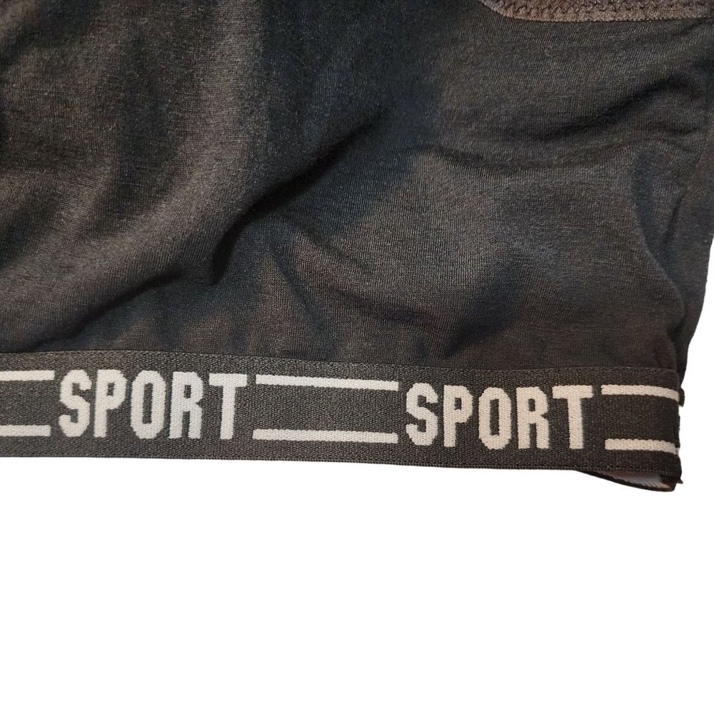 Set of 2 Black & Gray Sports Bras Removable Pads Size‎ 2X NWOT - Picture 6 of 12